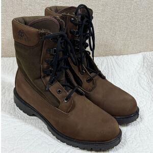 Rocky Men 9.5 Brown Lace Up Leather Hiking Boots Durable Outdoor Trail Trekking